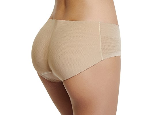 Body Shaper for Women Butt Lifter Shapewear Panties Padded Hip Enhancer Briefs Seamless Bodysuit(Beige,S)