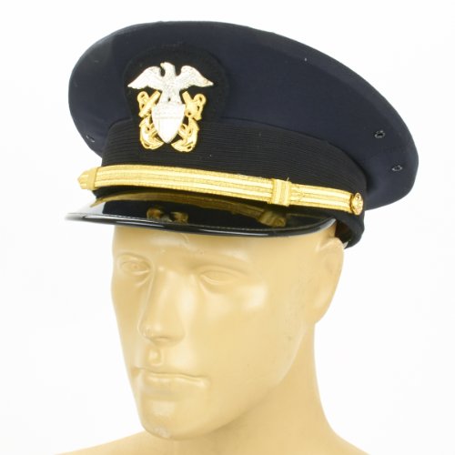 U.S. WWII Naval Officer Blue Peaked Visor Cap- Size US 7.25 (58cm)