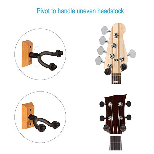 Guitar Wall Mount Hanger 4-Pack, EONLION Guitar Hanger Wall Hook Holder Stand for Bass Electric Acoustic Guitar Ukulele