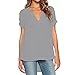 Clearance! ZOMUSA Fashion Womens Summer V Neck Casual Loose T-shirts (XL, Gray)