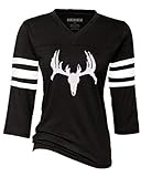 Deer Skull Sports Tee With Silver Shimmer