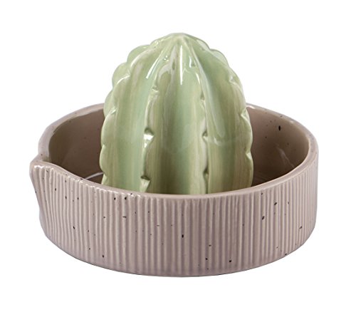 Click Here to See More Images Ceramic Cactus Citrus Squeeze Manual Juicer (Brown)