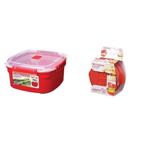 Sistema 1102 Insulated Food Boxes, Red/Transparent, 2.4 L