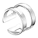 SHEGRACE 925 Sterling Silver Cute Knuckle Rings (Adjustable), Wide Double Bands Cuff Ring