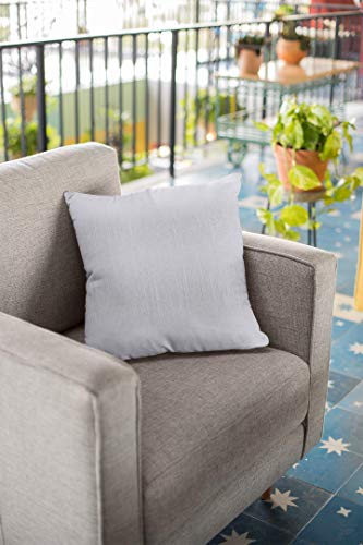 Essencea 18 by 18 Inches, Throw Pillow Cover, Color -Pure White | Solid Faux Silk European Shams Pillowcase with Hidden Zipper - Thumbnail 6