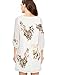 Noctflos Women's Casual 3/4 Sleeve V Neck Shift Dress Chiffon Short Party Dress