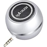 Milcraft Mini Speaker with 3.5mm Aux Input Jack, 3W Loud Portable Speaker for iPhone iPod iPad Cellphone Tablet Laptop, with USB Rechargeable Battery, Gift Choice for Kids, Silver