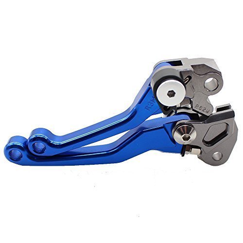 FXCNC Racing CNC Aluminum Dirt Bike Pivot Brake Clutch Lever Set for Yamaha YZ125/YZ250/YZ426F/YZ450F 2001-2007, YZ250F 2001-2006 Blue