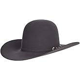 American Hat Company 40X Steel Self Band 4 1/4in Brim Open Felt Cowboy Hat Steel 71/4