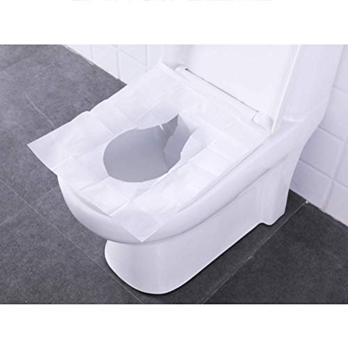 image for DOTSOG Flushable Paper Toilet Seat Covers, 10 Travel Packs (100 Covers