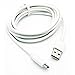 Compatible with Samsung Galaxy J1, J3, J5, J7 Phones - White 6ft Long USB Cable Rapid Charger Sync Power Wire Data Transfer Cord Micro-USB for Samsung Galaxy J1, J3, J5, J7