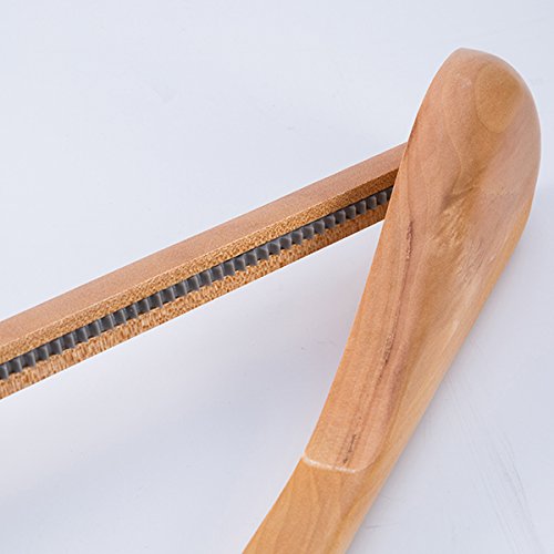 Etech Jacket Hangers Coat Hangers 6-Pack for Coats and Pants Wooden Clothes Hanger Solid Wood Suit Hangers with Non Slip Bar Walnut Finish Wooden Coat Hangers Clothes-rack (Natural Wood, 6)