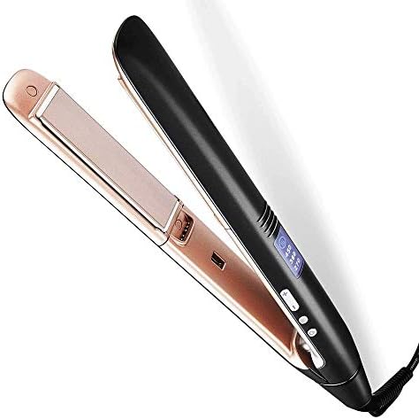 ストレートヘアアイロン チタンセラミックフラットアイアン デュアル電圧トラベルストレートヘアと1でカーラー2 髪のための最高の1インチのフラットアイアン プロフェッショナルアジャスタブル温度 270 360 450 Adabnama Com