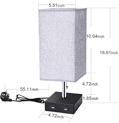 mesita de noche led usb dual 3 niveles
