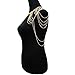 DOTASI Women's Sexy Halter Backless Tank Top Bra Body Chain Necklace Tassels Party (Gold04)