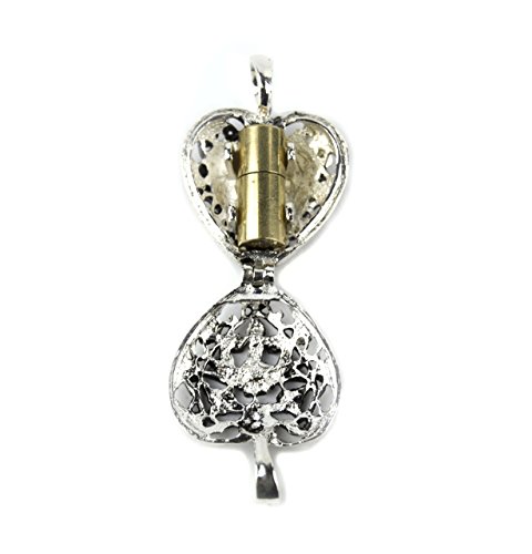 "Always in My Heart" Memorial Urn Locket-Filigree Pewter Tone - Thumbnail 5