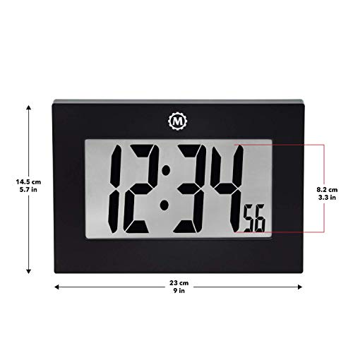 image for Marathon Large Digital Wall Clock with FoldOut Table Stand. Size is 9 
