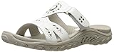 Skechers Women's Reggae Trench Town Slide Sandal, White Leather, 8 M US