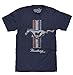 Ford Mustang Logo Licensed T-Shirt Poly Cotton Blend Classic Look - XX-Large Heather Navy