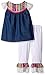 Rare Editions Girls' Printed Yoke Chambray Legging Set