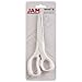 JAM PAPER Multi-Purpose Precision Scissors - 8 Inch - White - Ergonomic Handle & Stainless Steel Blades - Sold Individually