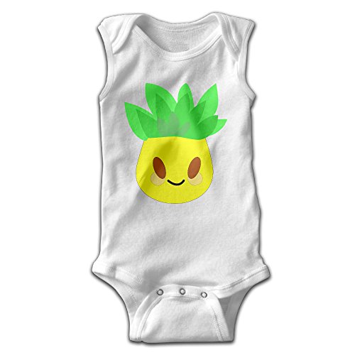 EVPOPC LVMI Cartoon Pineapple Infant Baby Clothes Sleeveless Romper Jumpsuit Bodysuit White