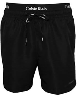 Calvin Klein Double Waistband Men's Swim Shorts, Black