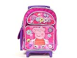 New Peppa Pig Allover Flower Small Todder Rolling Backpack-2304