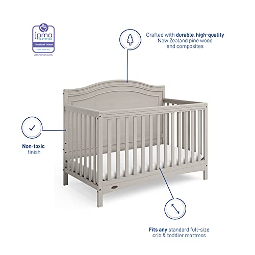 Graco Paris 5in1 Convertible Crib (White) Converts from Baby Crib to