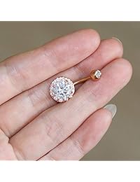 CZCCZC - Piercing de ombligo de acero inoxidable de 0.49 oz para mujeres y niñas