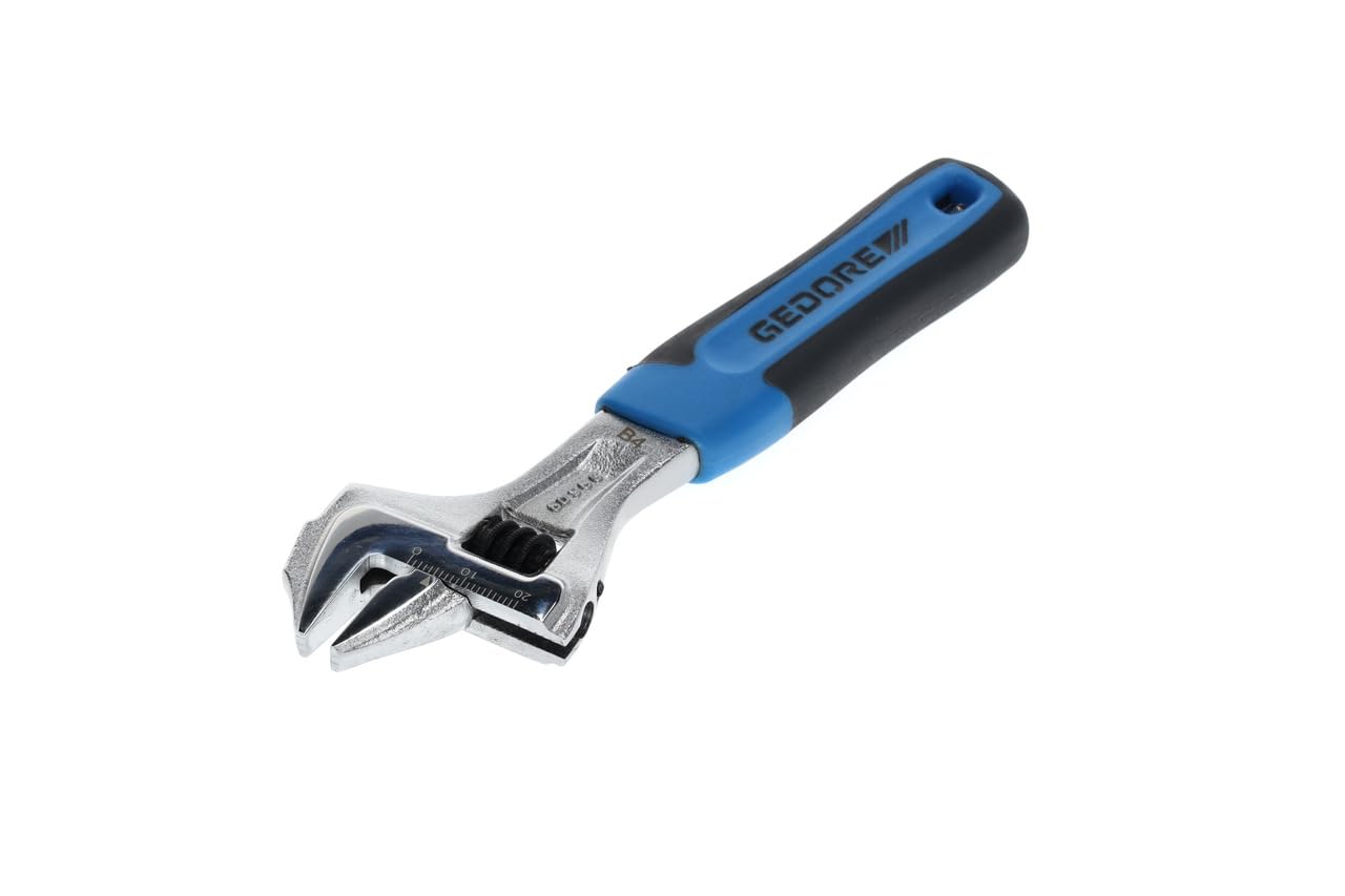 GEDORE Single open-ended adjustable spanner, AF 20 mm (25/32"), Scale, Phosphated, Plastic grip 60 S 6 JC
