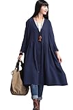 Mordenmiss Women's 2016 Spring V-Neck Cotton Button Down Garb