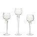 Hosley Set of 3 Crackle Clear Glass Tealight Holders -12 Inch, 10 Inch, 9 Inch Ideal for Weddings Special Events Parties Also Makes a Great Gift