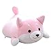 Shiba Inu Dog Plush Pillow, Cute Corgi Akita Stuffed Animals Doll Toy Gifts for Valentine's Gift, Christmas,Sofa Chair, Pink Round Eye 15