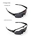 JEPOZRA Riding Glasses Polarized Sports Sunglasses Cycling Glasses for Men Women with 4 Interchangeable Lenes for Ski Running (Black Frame)