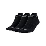 Nike Women's Dri-Fit Cotton Lightweight No-Show Tab Socks, 3-Pairs Sz: 6-10 (Black, Medium)