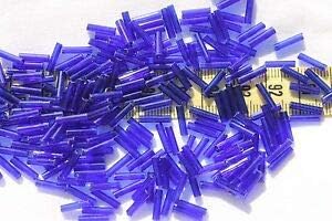 10mm Vintage Venetian Bugle Bead Trans Cobalt Blue/1oz Spacer Beads and Roll Crystal String for Bracelets Jewelry Making