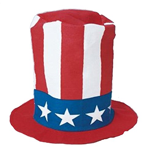 Red White and Blue Stovepipe Top Hat
