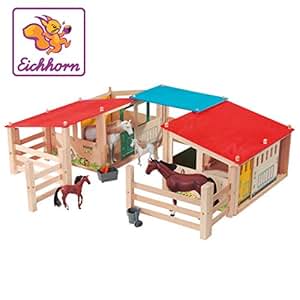 Eichhorn 100002517 - Establo de Madera para Caballos de 29 Piezas, 70 x