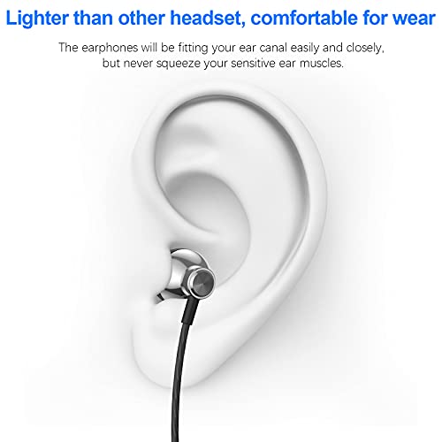 USB Headphones for Computer, PC Gaming Wired Stereo HiFi Semi In Ear Earphones PC USB Earphones with Microphone Noise Cancelling Volume Control for PS 4/Mac/Laptop/Chromebook/for PS 5/Windows