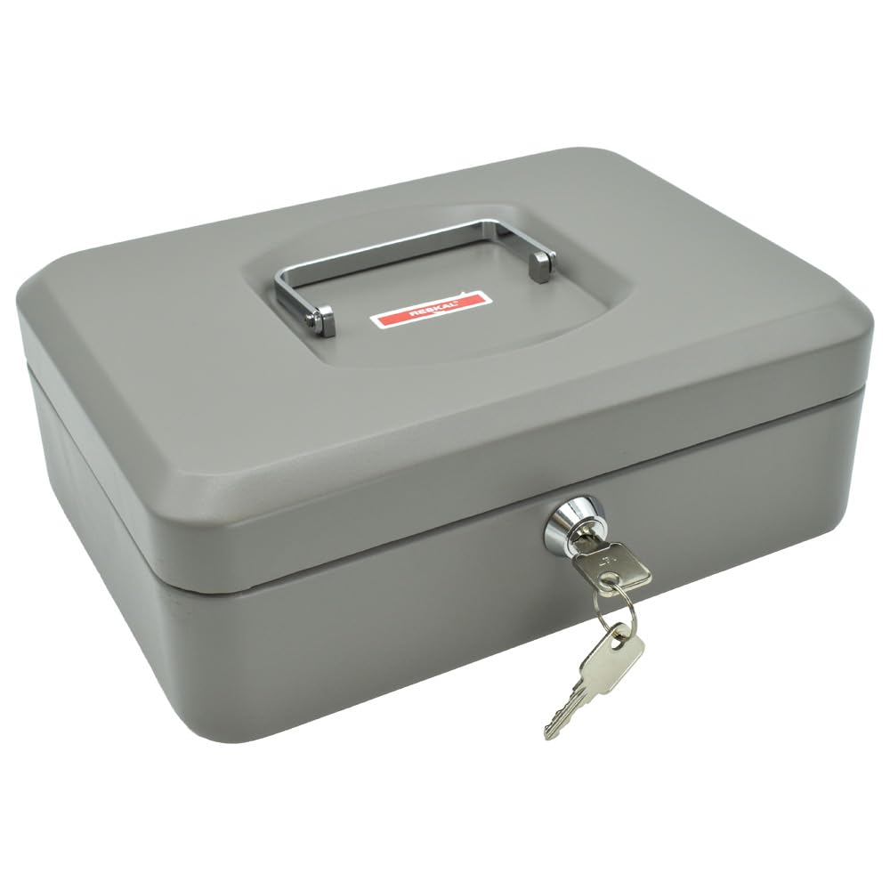 Reskal Metal Cash Box 9 x 25 x 18 cm Grey