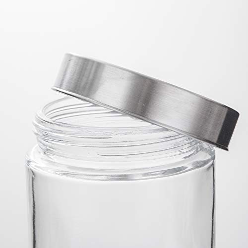 Glass Storage Jars with Stainless Steel Lids For The Kitchen,Set of 6
