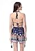 Moxeay Women Bohemian Printed Deep V-Neck Backless Romper (M/6)