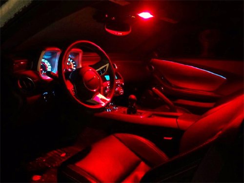 iJDMTOY (2) 9-SMD 168 194 2825 W5W T10 LED Bulbs For Car License Plate Lights, Parking Lights, Side Door Lights or Interior Lights, Brilliant Red