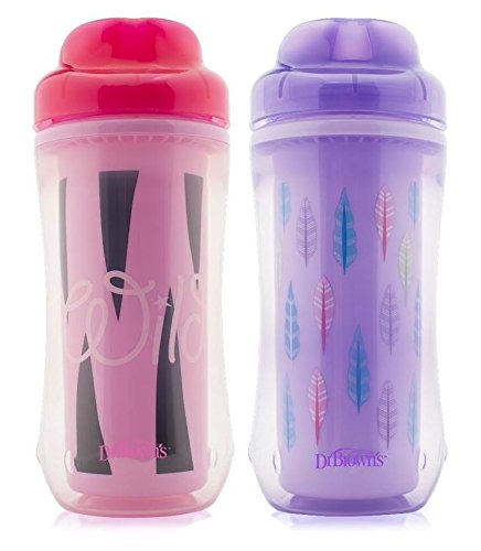 Dr brown s 2 pack 10 ounce spoutless insulated sippy cu…