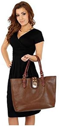 Alimpia Sexy Women's V-Neck Knee Length Dress Nursing Maternity fits Pregnant Size XL Black