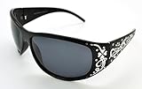 VOX Polarized Trendy Classic Womens Hot Fashion Sunglasses w/FREE Microfiber Pouch - Black Frame - Smoke Lens