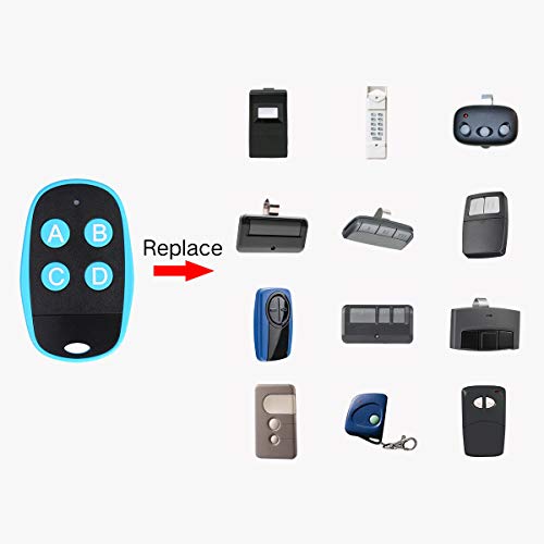 Universal Garage Door Remote Universal Gate Remote 4-Buttons Programmable Learning Multi Frequency 280MHZ-868MHZ Universal Garage Opener Remote Homelink Remote (Blue)