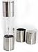 Premium Stainless Steel 2 in 1 Salt,Spices,and Pepper Grinder Brushed Stainless Steel Pepper Mill and Salt Mill, Adjustable Grain Coarseness ,Tall Body, 5 Grade Salt and Pepper Shakers (P5)
