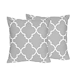 Gray and White Trellis Decorative Accent Throw Pillows by Sweet Jojo Designs - Set of 2
